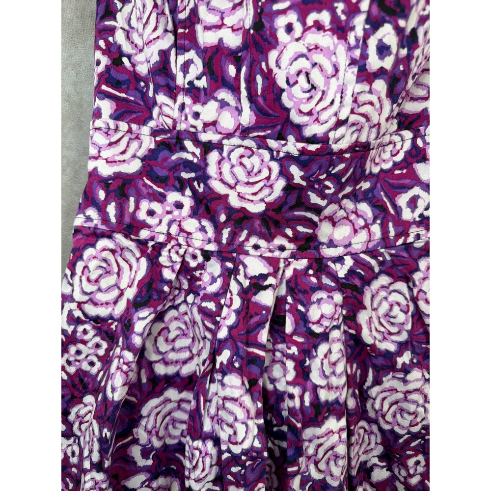 Corey P. Floral Rose Fit & Flare Dress Women Size 8 Purple Pink Sleeveless - Picture 3 of 6